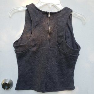 Grey Tank Top With Back Zip - Medium
